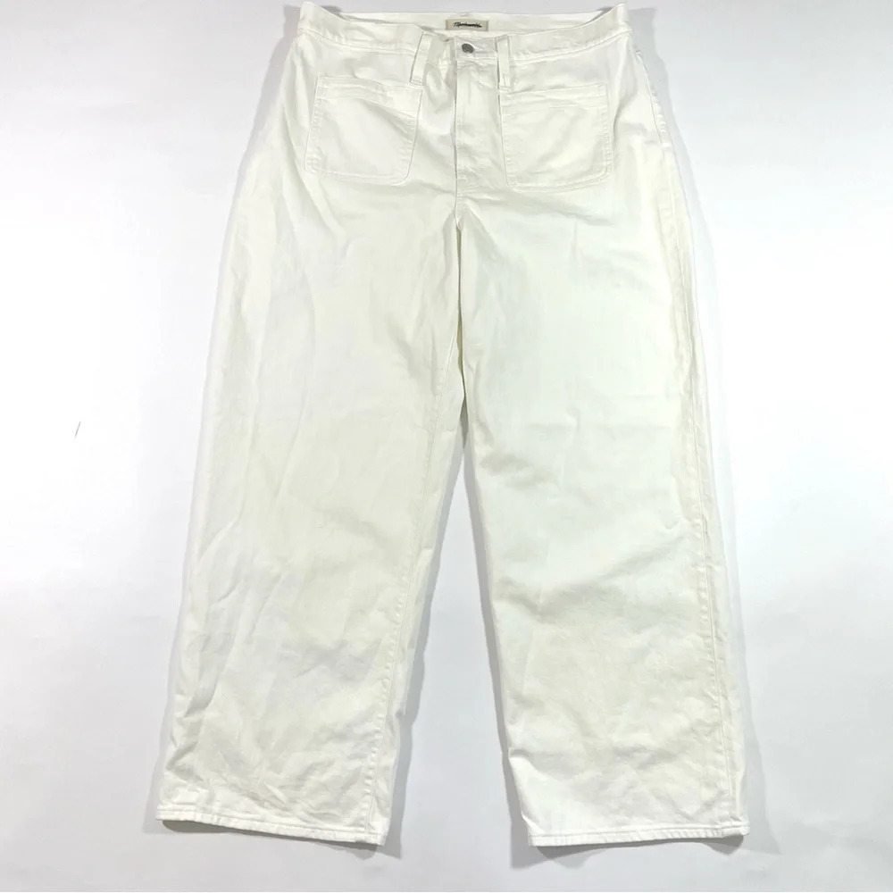Madewell Perfect Vintage Wide Leg Jean Tile White Patch Pocket - Picture 3 of 11
